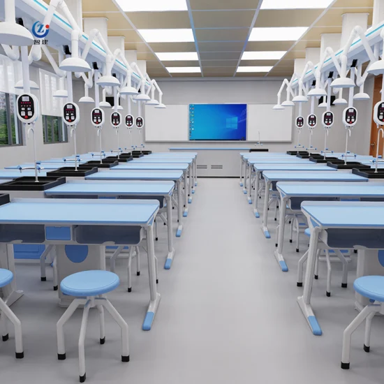 Table et chaises de laboratoire de physique et de chimie pour étudiants